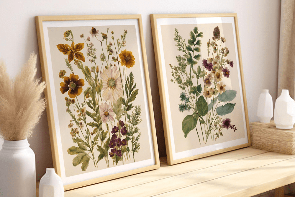 Add Pressed Flowers or Botanical Prints