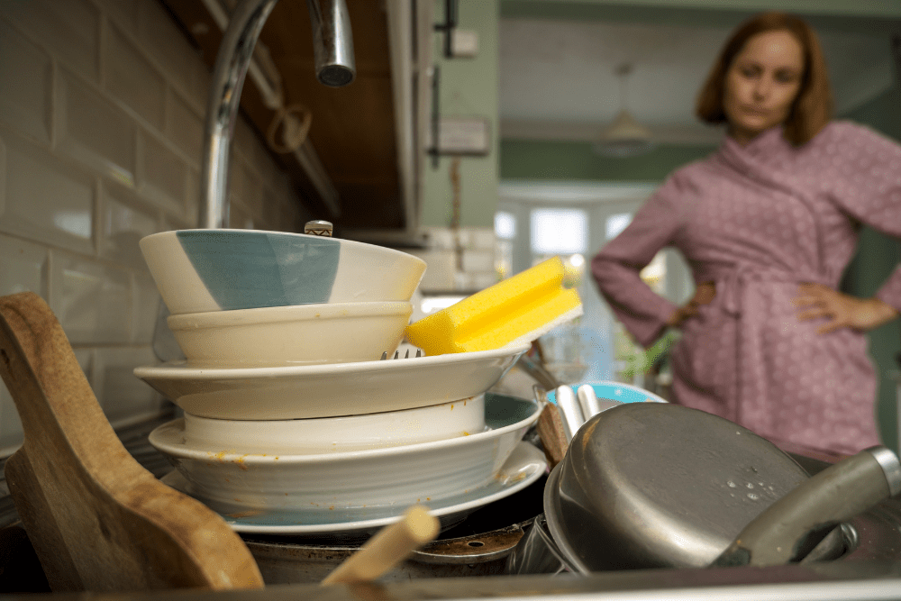Washing a Full Sink of Dishes by Hand