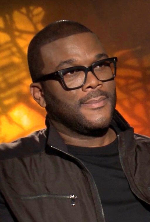 Tyler Perry speaking during a filmed interview in 2016