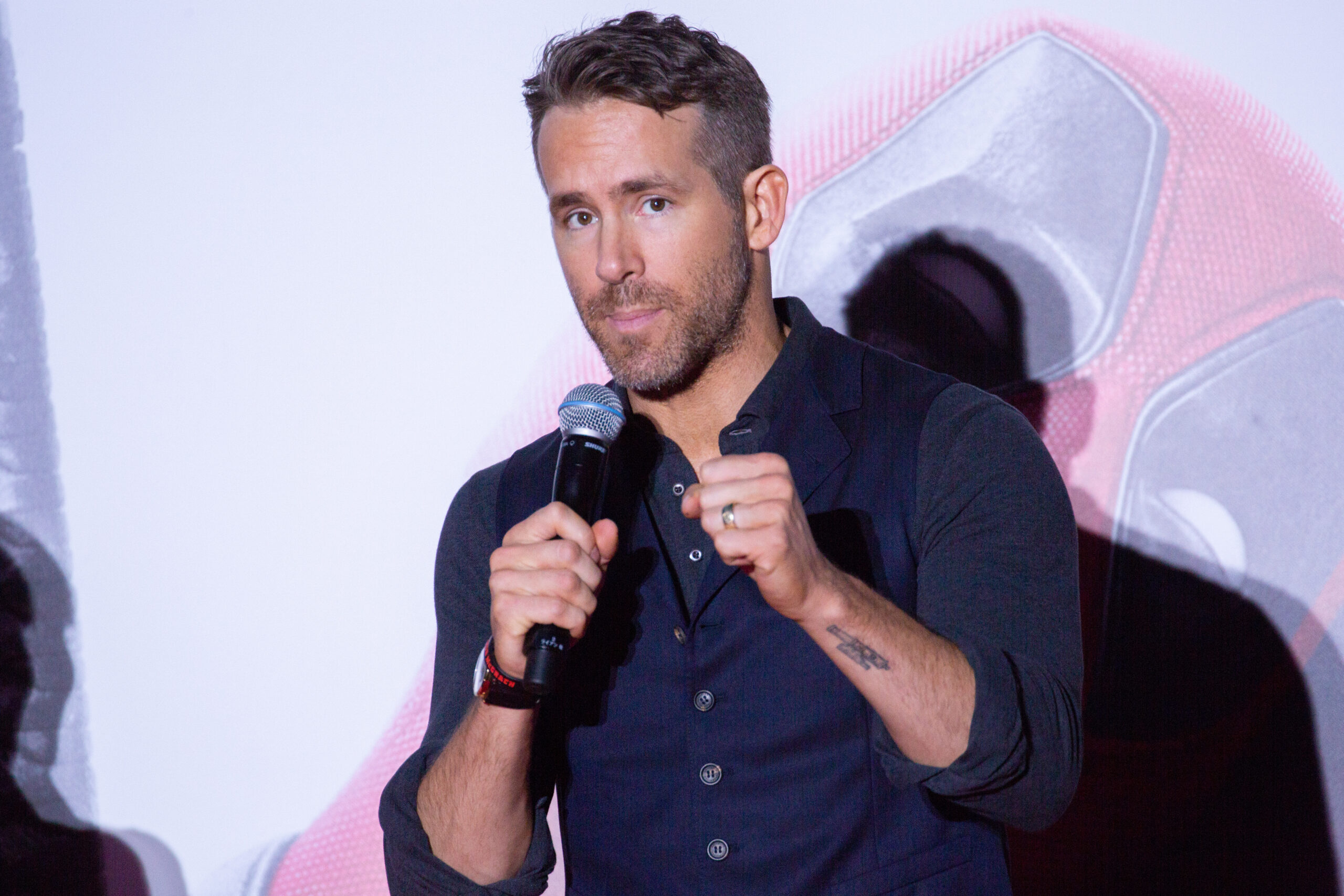 Ryan Reynolds on the red carpet at a Deadpool 2 premiere event in Japan