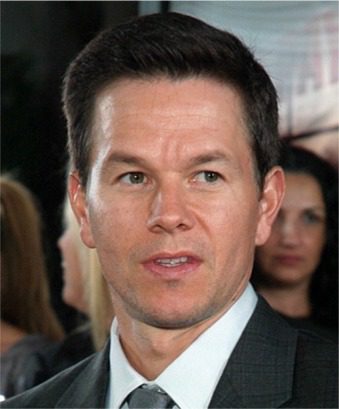 Mark Wahlberg in a cropped event portrait