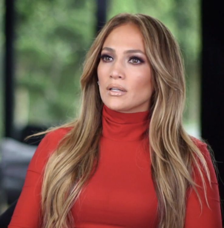 Jennifer Lopez during a filmed interview in 2019