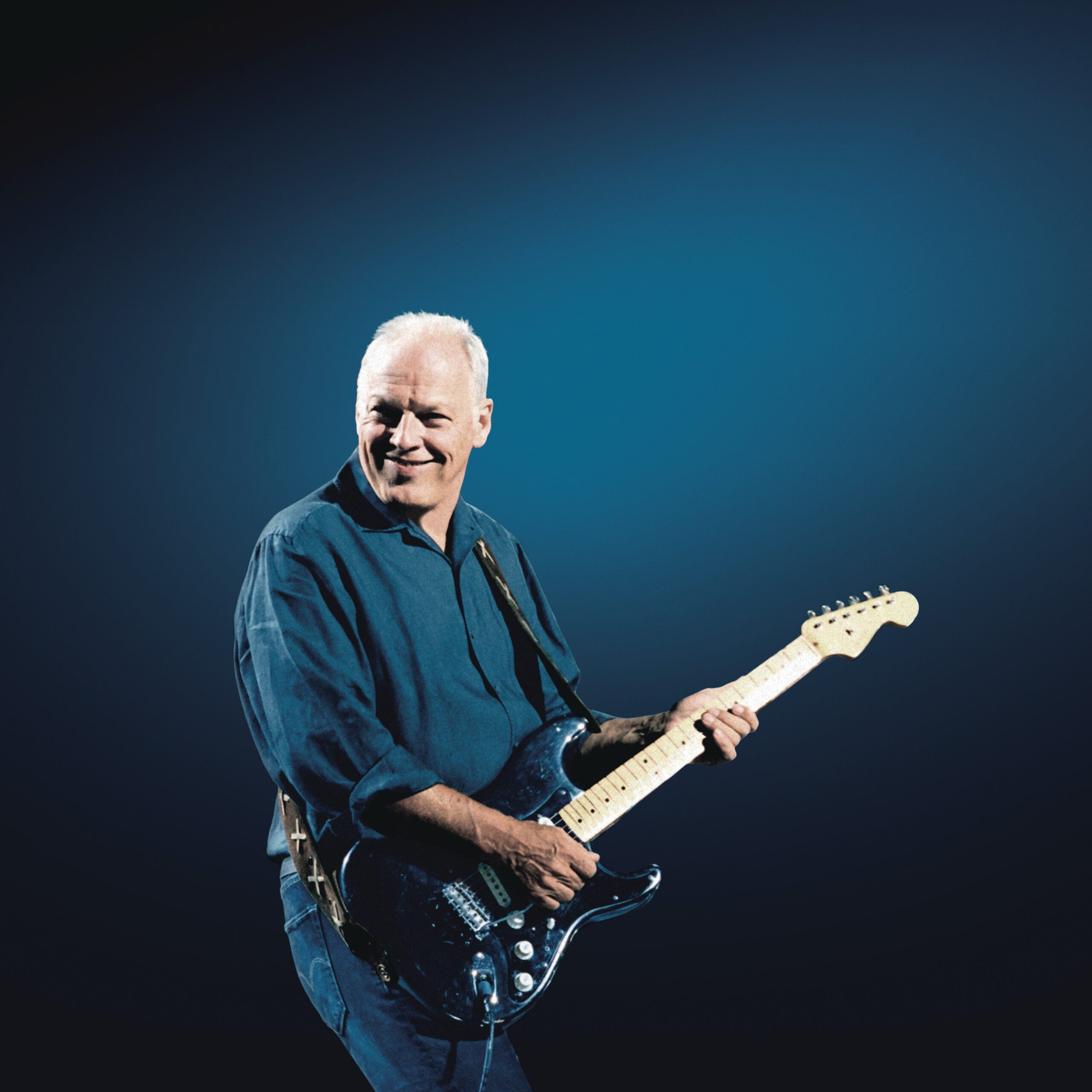 David Gilmour portrait with the Black Strat